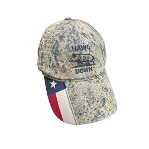 Texas Hog Hunting Baseball Cap- Texas flag- camo - adjustable back preowned